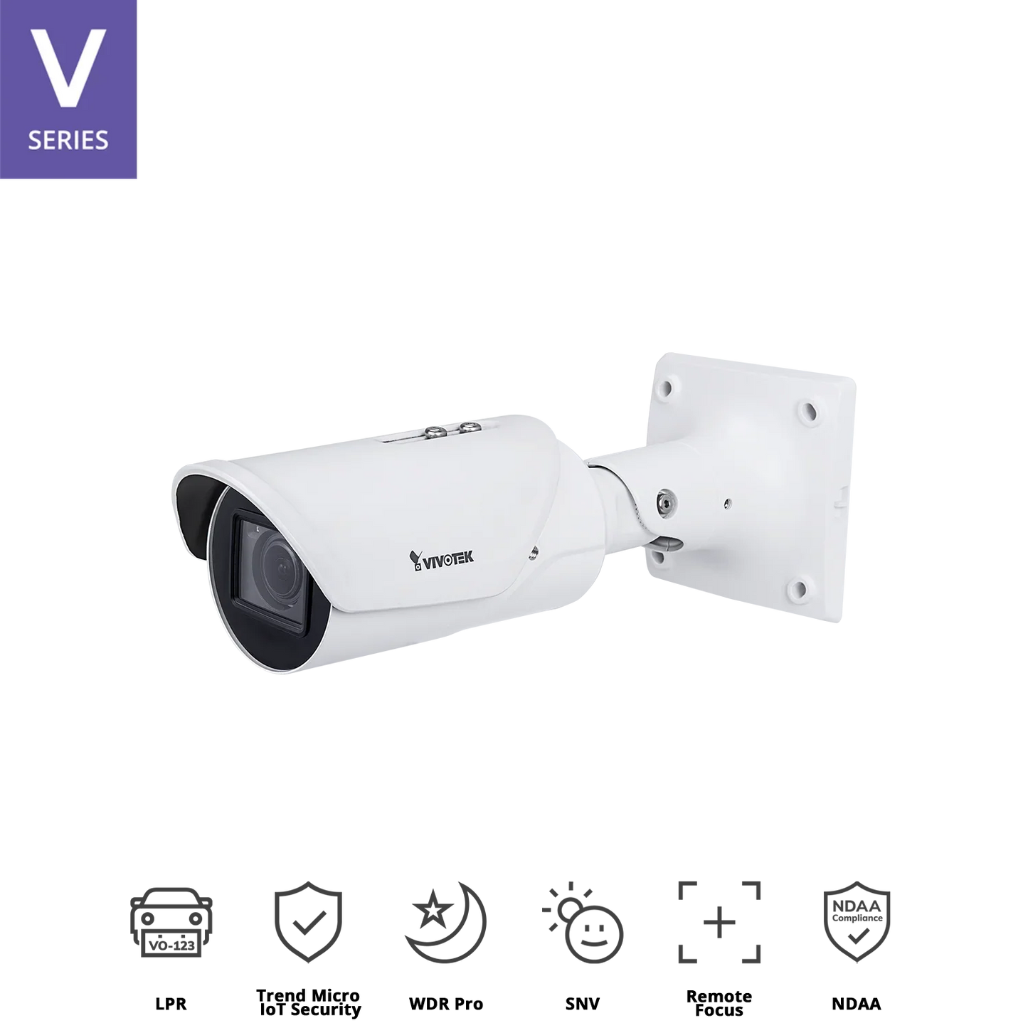 VIVOTEK IB9387-LPR-v2 5MP License Plate Recognition Camera with Embedded LPR Software, Smart IR, Wiegand Support, IK10 & IP67