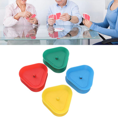 4Pcs Playing Card Holder Plastic Triangle Shaped Spring Design Hands Free Poker Card Holder