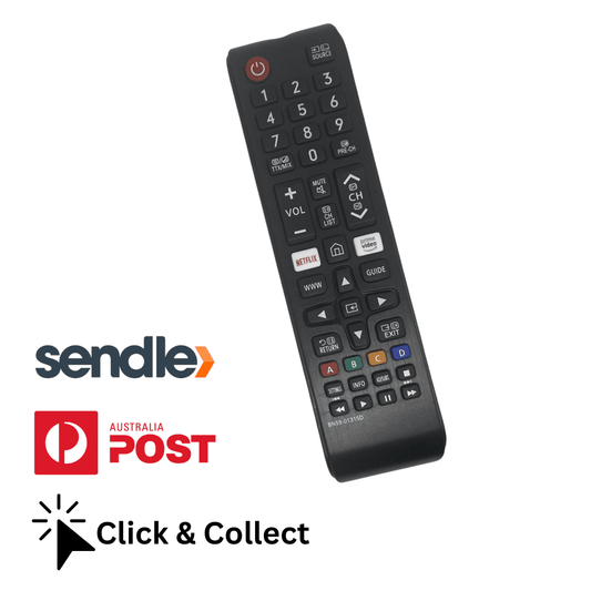 Black Samsung smart TV replacement remote control with button keypad and volume keys