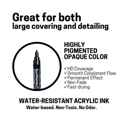 Black & White Acrylic Paint Pens - 4mm Durable Bullet Nibs for All Surfaces – Premium Japanese Quality