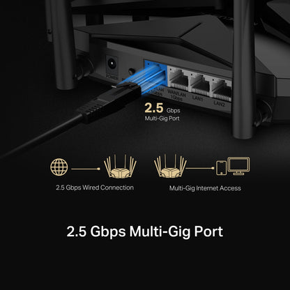 MERCUSYS MR90X AX6000 WiFi 6 Router | 8-Stream, 2.5G Multi-Gig Port, 6000 Mbps Speed, WPA3, OFDMA, Beamforming