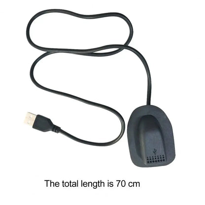 USB charging cable with external module; total length 70 cm