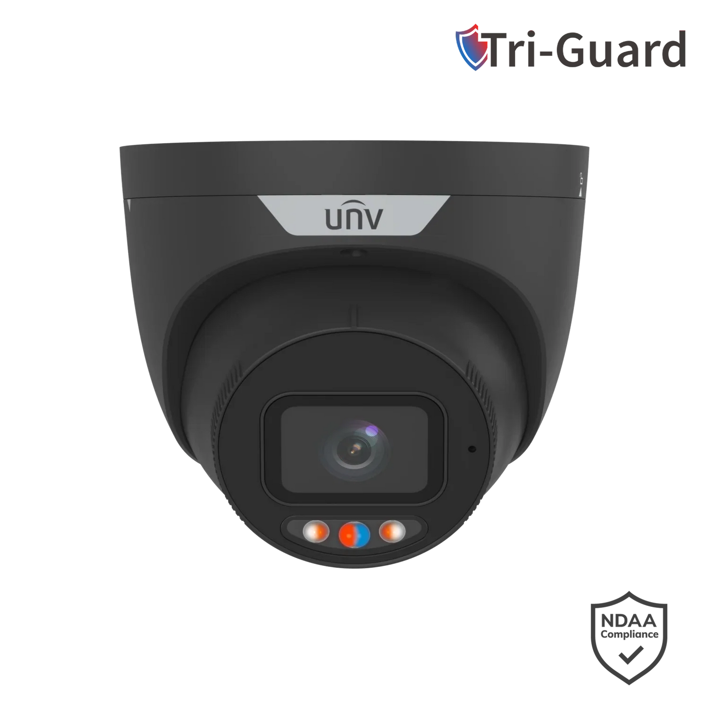 Uniview IPC3638SS-ADF28KMC-I1 8MP Triguard Smart Eyeball Network Camera – Fixed Dome with Audible/Visual Alarm, PoE, IP67 Rated, (Black/White)
