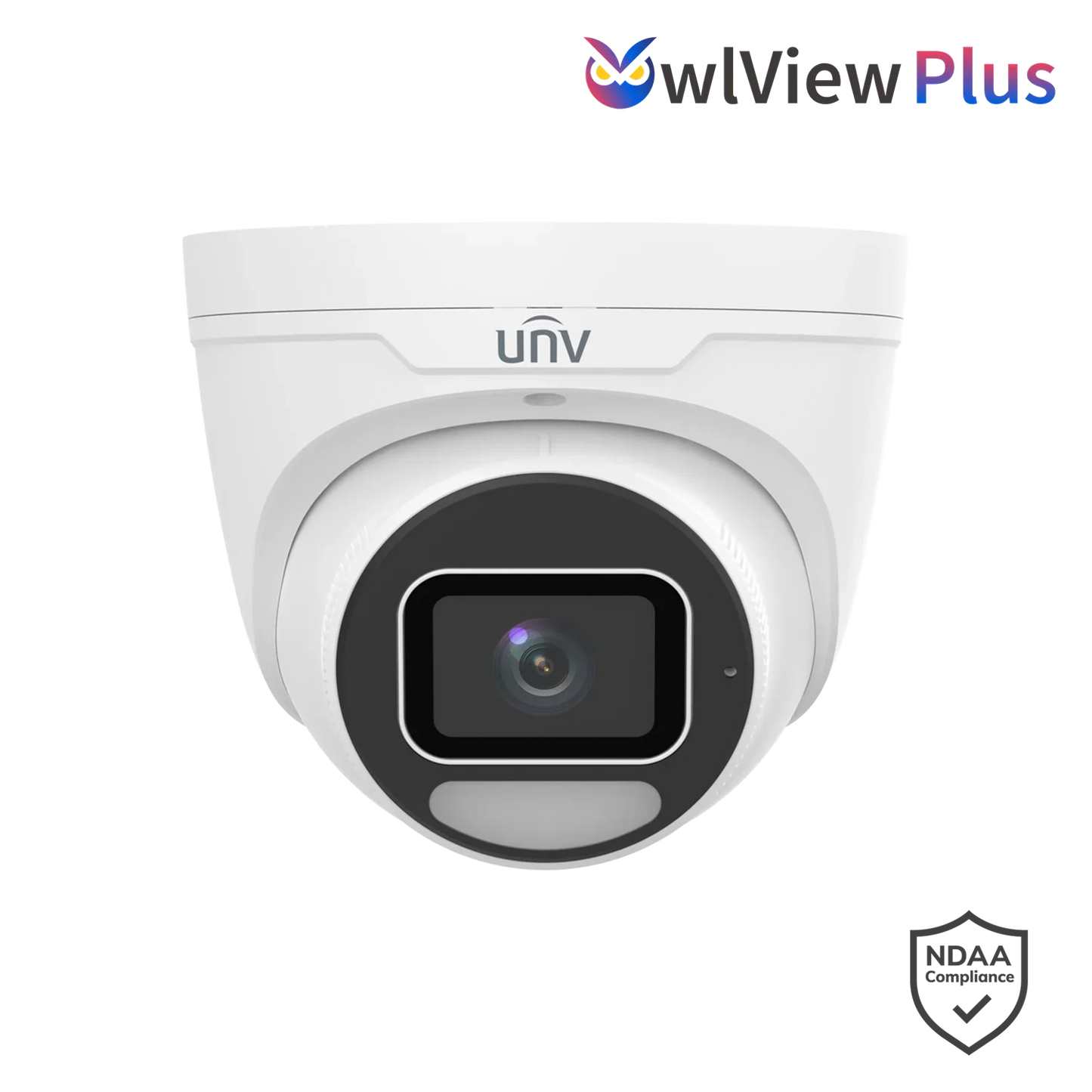 Uniview IPC3638SE-ADF28K-WP-I1 8MP OwlView Plus ColorHunter Fixed Turret Network Camera with Wise-ISP & Warm Light (2.8mm Lens)