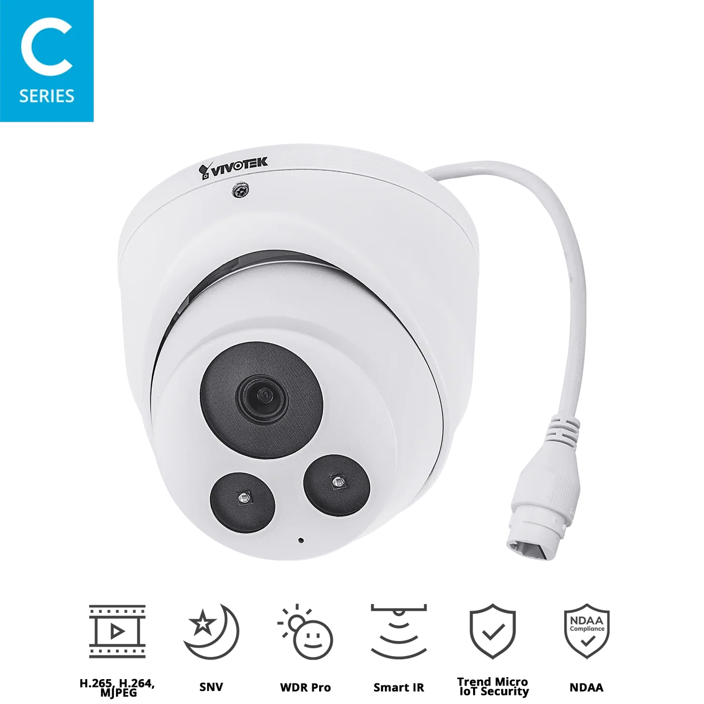VIVOTEK IT9380-H 2.8mm 5MP Fixed Turret IP Camera – H.265, WDR Pro, 30M IR, IP66, IK10, Trend Micro Security