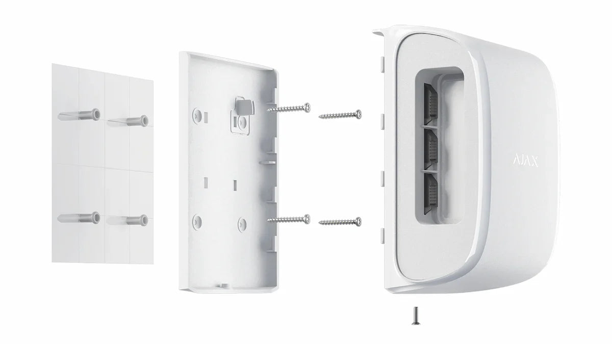 AJAX#33597 Ajax SmartBracket Mounting Panel for DualCurtain Outdoor – White | Secure Outdoor Detector Mount