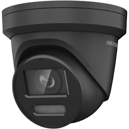 Hikvision DS-2CD2347G2-LSU/SL-B 4MP ColorVu Black Network Camera with Strobe Light & Audible Warning – 24/7 Color, IP67, AI Human/Vehicle Detection