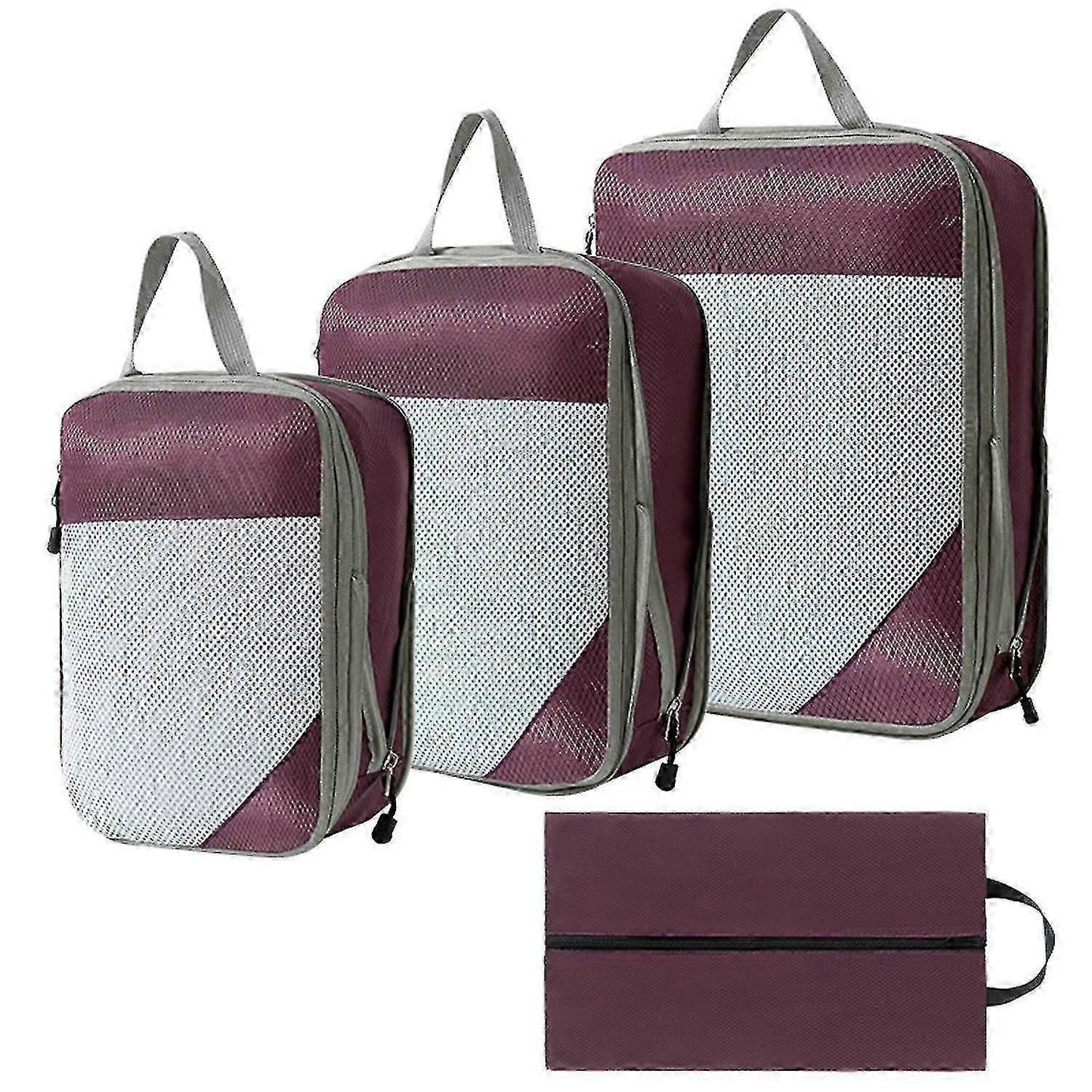 4pcs Extensible Compression Packing Cubes Suitcase Organizer for Travel