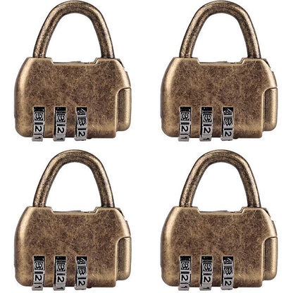 4pcs Vintage Mini Padlock - Diary & Luggage Combo Lock Set