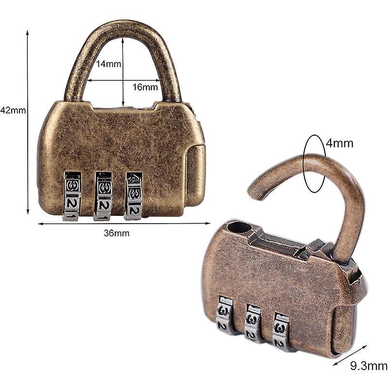 4pcs Vintage Mini Padlock - Diary & Luggage Combo Lock Set