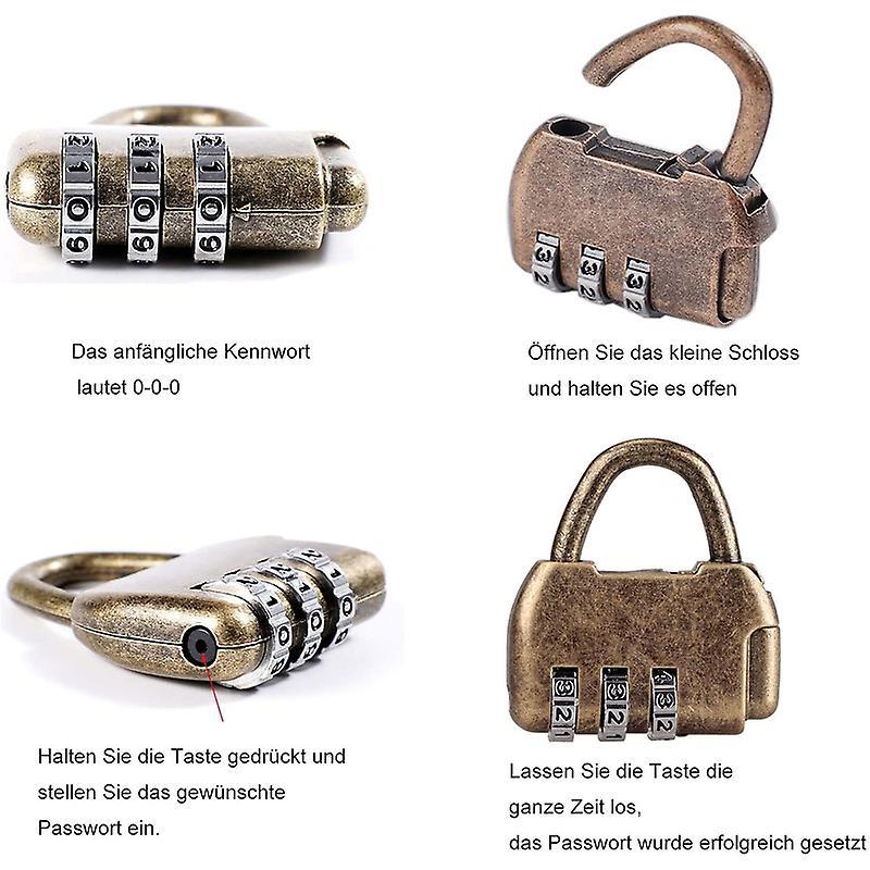 4pcs Vintage Mini Padlock - Diary & Luggage Combo Lock Set