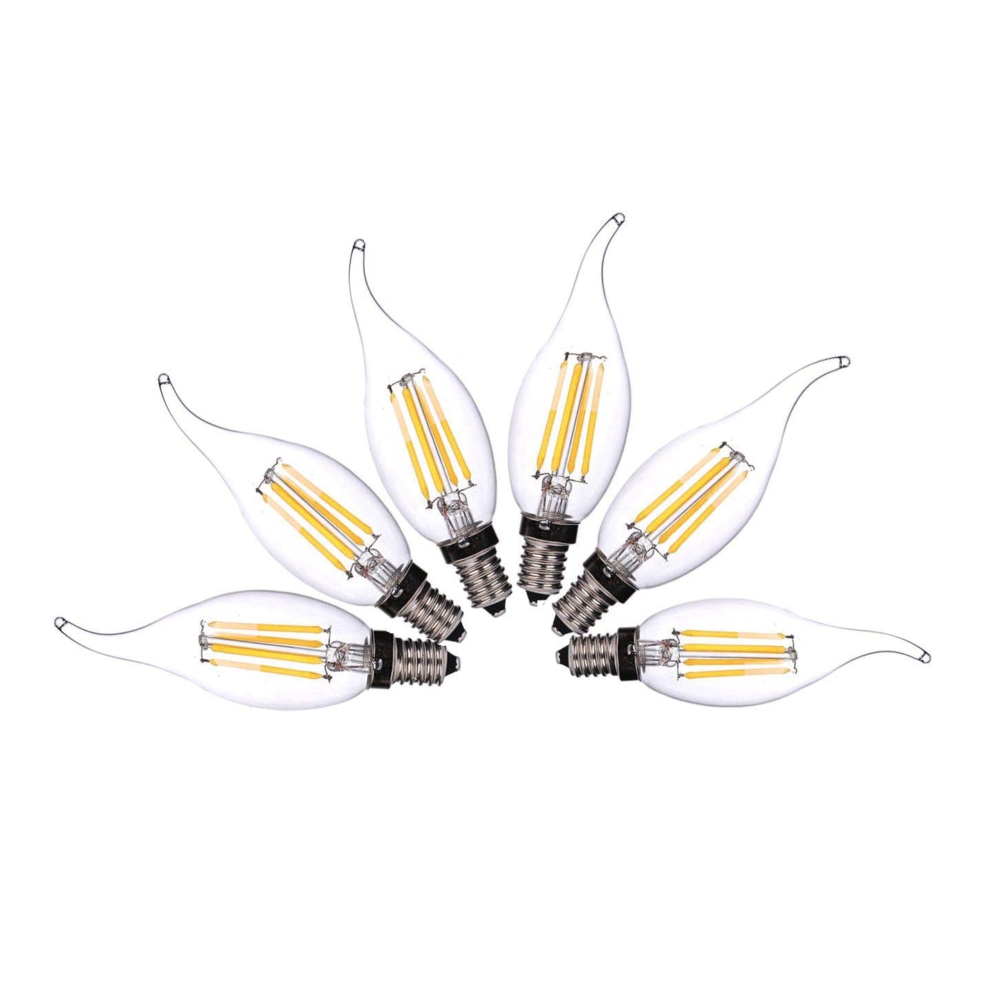 LED E14 Flame Tip Bulb Chandelier Candle Globes - 4w Cool White
