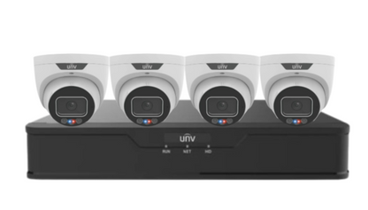 Uniview x4 6MP Triguard Turret Fixed CCTV IP Camera Kit with 4-Channel NVR & HDD IPC3636SS-ADF28KMC-I1
