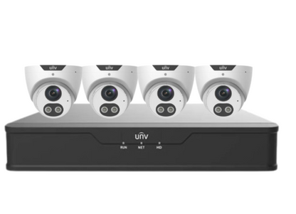 Uniview x4 8MP Tri-Guard CCTV Kit with 4-Channel NVR and HDD – IPC3618SB-ADF28KMC-I0 / NVR301-04B-P4-IQ