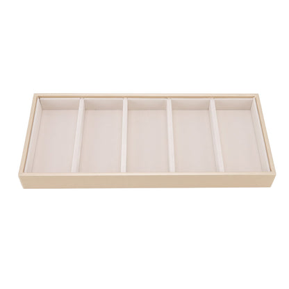 5 Grid Glasses Case Multifunction Space Saving 5 Slot Sunglasses Holder Storage Box Beige