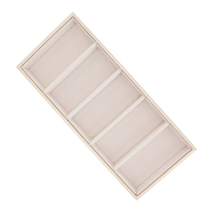 5 Grid Glasses Case Multifunction Space Saving 5 Slot Sunglasses Holder Storage Box Beige