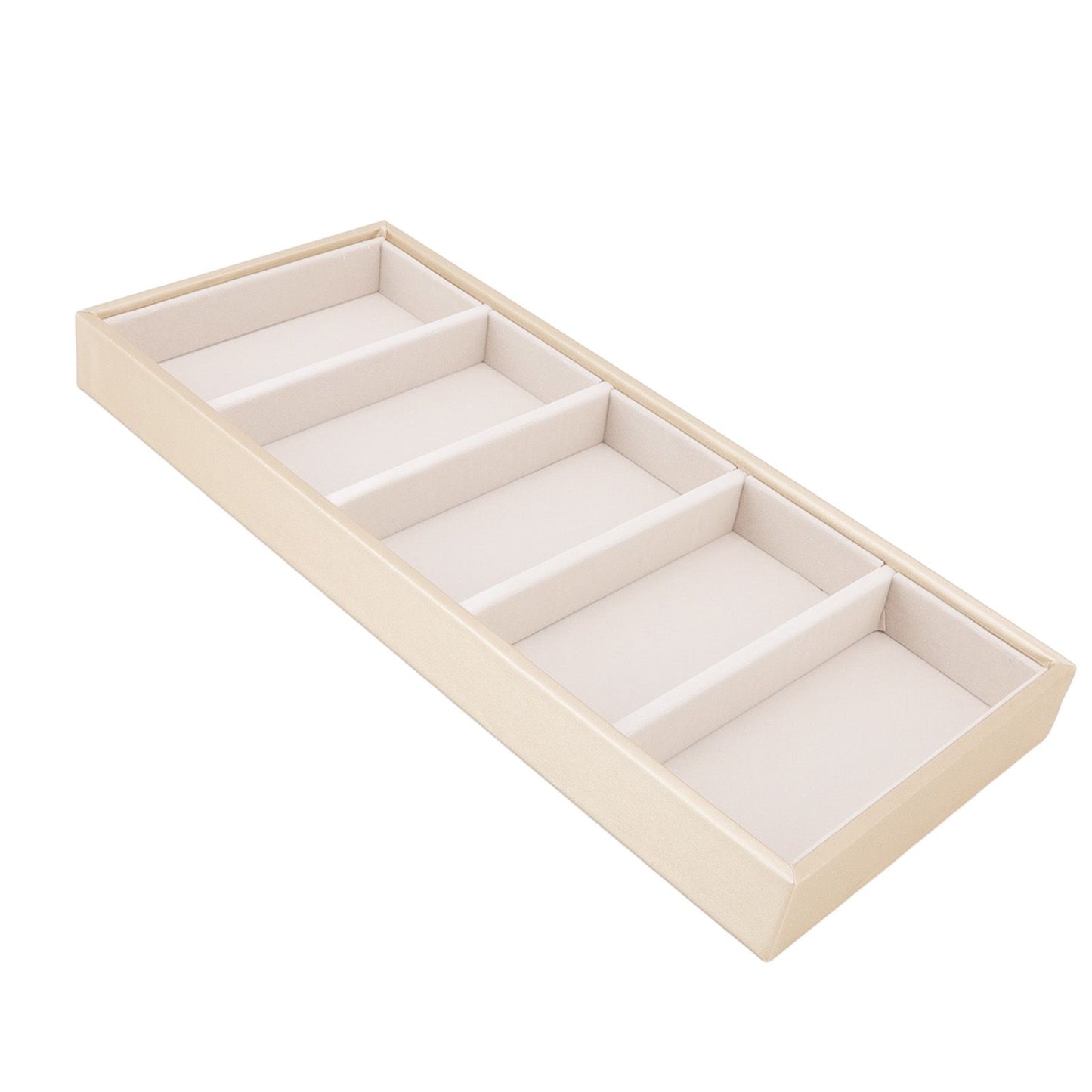 5 Grid Glasses Case Multifunction Space Saving 5 Slot Sunglasses Holder Storage Box Beige