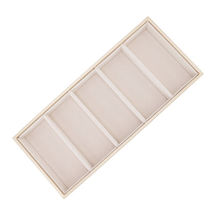 5 Grid Glasses Case Multifunction Space Saving 5 Slot Sunglasses Holder Storage Box Beige