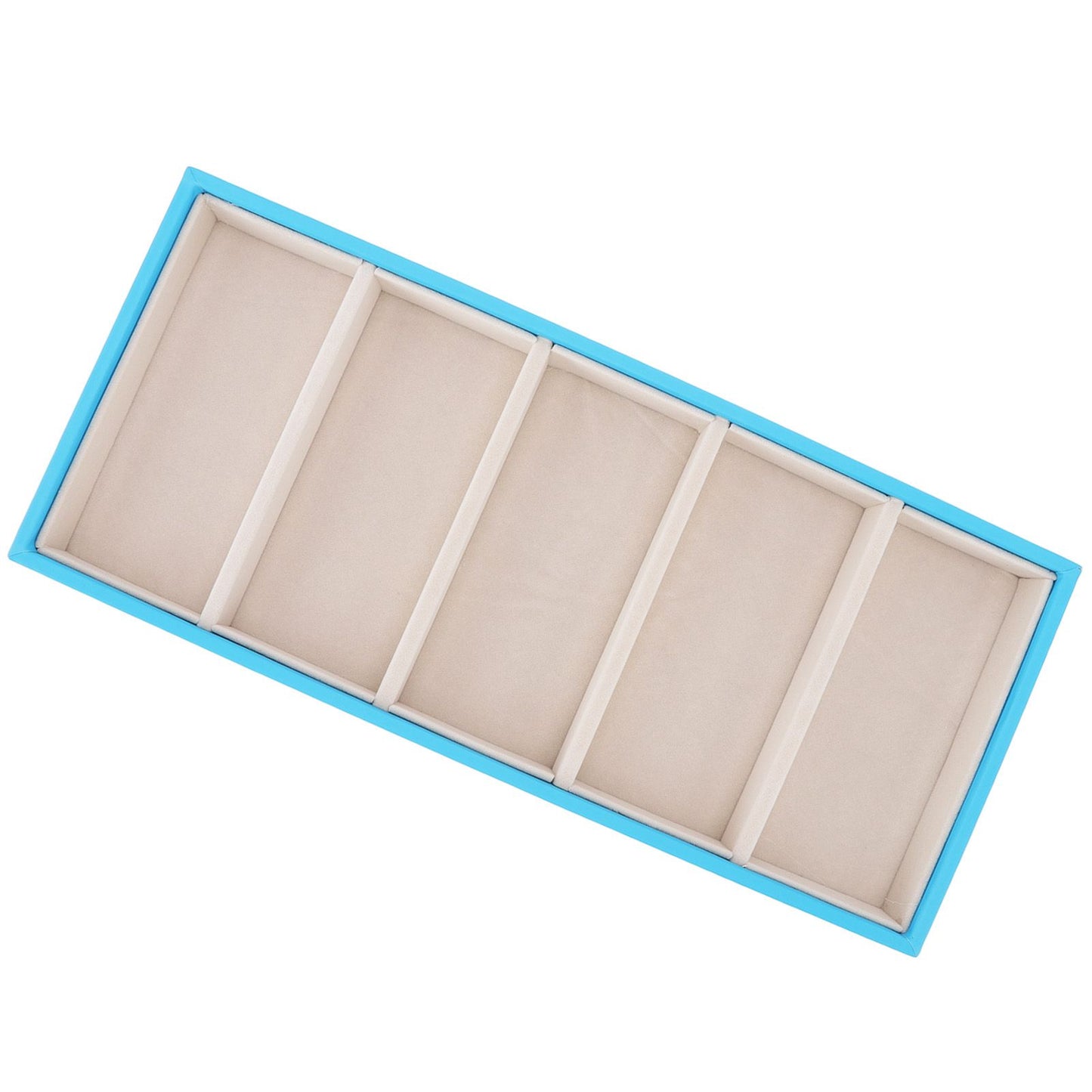 5 Grid Glasses Case Multifunction Space Saving 5 Slot Sunglasses Holder Storage Box Light Blue