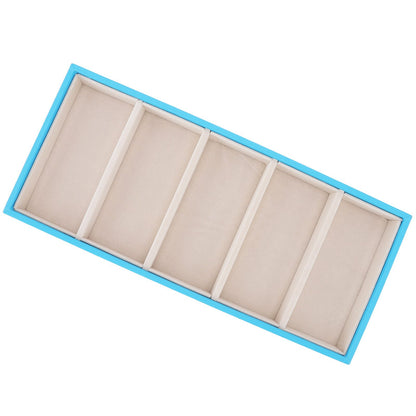 5 Grid Glasses Case Multifunction Space Saving 5 Slot Sunglasses Holder Storage Box Light Blue