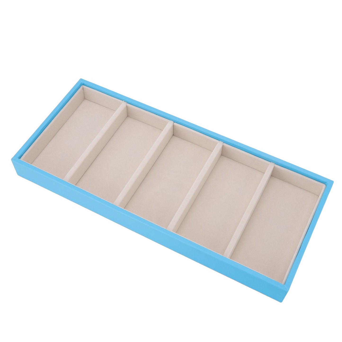 5 Grid Glasses Case Multifunction Space Saving 5 Slot Sunglasses Holder Storage Box Light Blue