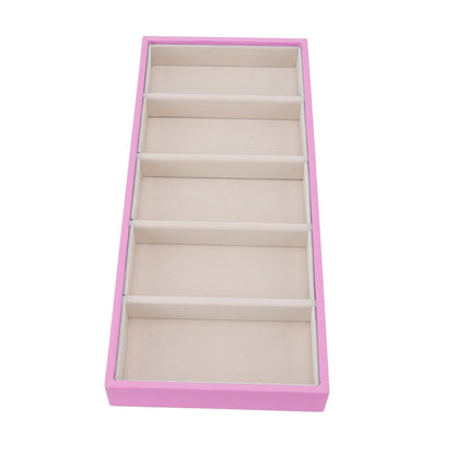 5 Grid Glasses Case Multifunction Space Saving 5 Slot Sunglasses Holder Storage Box Pink