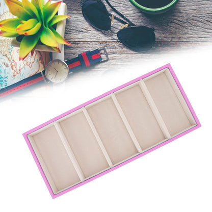 5 Grid Glasses Case Multifunction Space Saving 5 Slot Sunglasses Holder Storage Box Pink