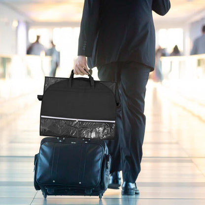 5 Pockets Garment Bag Foldable Suit Cover Clothing Storage, 110x60 cm, Black