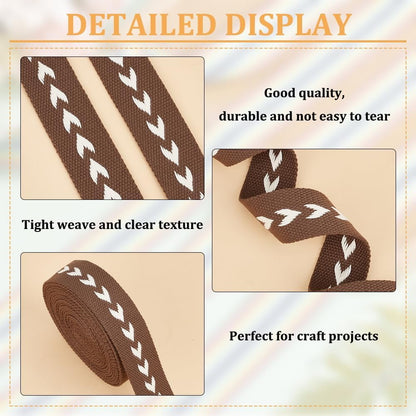 5 Yards Polycotton Jacquard Arrow Ribbon Clothes Accessories Olive 1-1/2 inch(38mm)