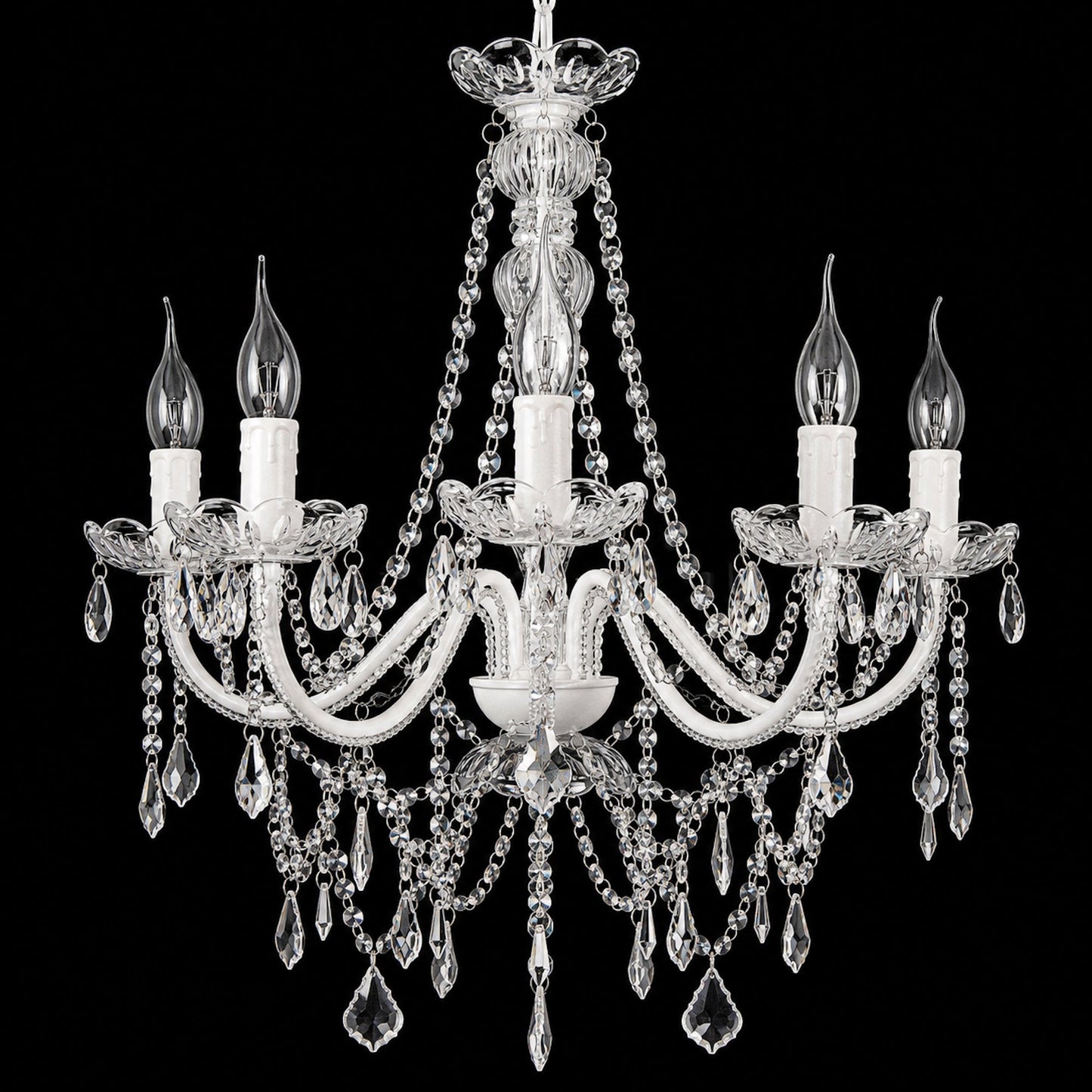 Cassie Chandelier 5 Light - Glass Crystals