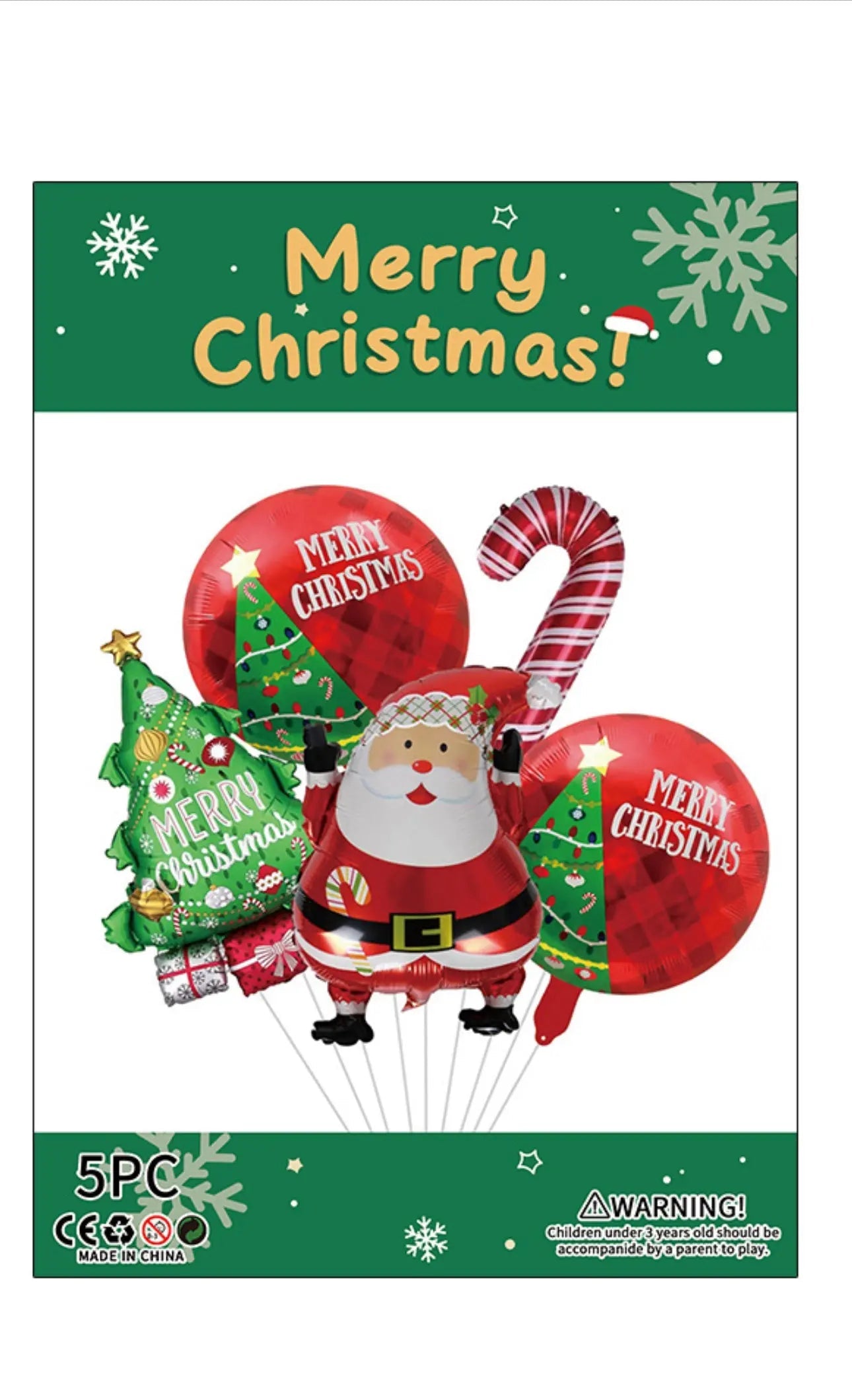 5 pcs Santa Claus  Christmas Balloons Foil Balloons Party Decor