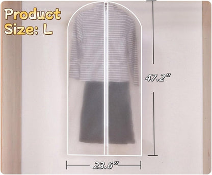 5-piece - Garment bag - dust bag - dust cover - clothing storage bag - central zipper - storage accessories - suitable for wardrobe storage and travel - white - 60*120 cm