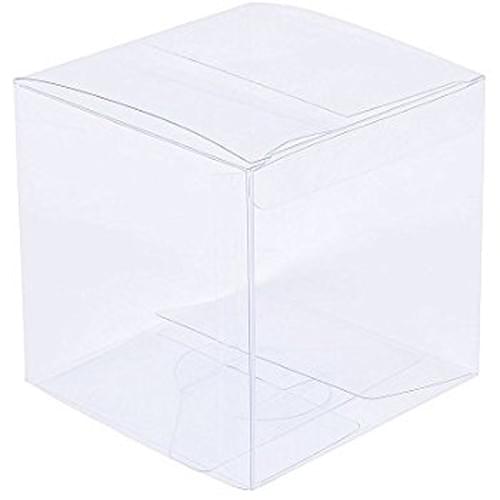 Clear plastic cube gift box, square 9cm storage and display container
