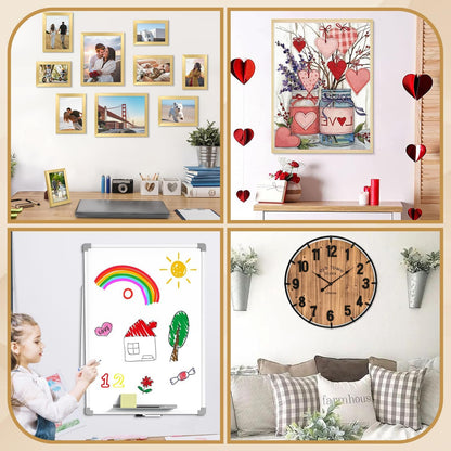50 Sets Sawtooth Picture Hanger, Picture Frame Hangers with Screws for Photos Canvas Clock Wood Frame Hardware Metal Hook Hanging Artwork Home Decoration (Black)