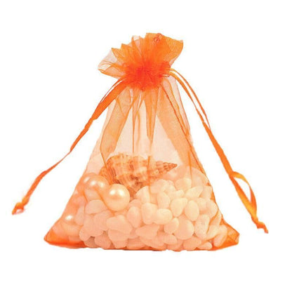 50 pcs Organza Bag Sheer Bags Jewellery Wedding Candy Packaging Sheer Bags 7*9 cm - Orange/50PCS