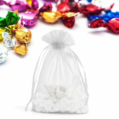50 pcs Organza Bag Sheer Bags Jewellery Wedding Candy Packaging Sheer Bags 7*9 cm - Yellow/50PCS
