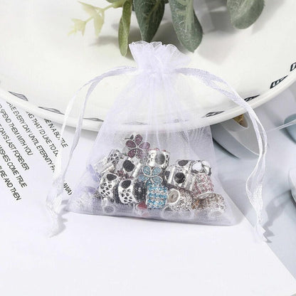 50PCS Organza Bag Sheer Bags Jewellery Wedding Candy Packaging Sheer Bags 10*15 cm - Dark Purple/50PCS