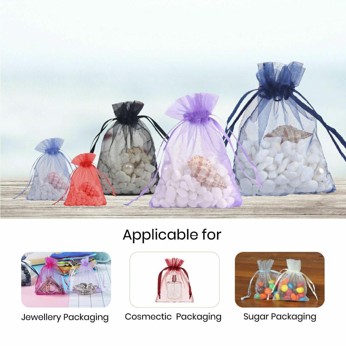 50PCS Organza Bag Sheer Bags Jewellery Wedding Candy Packaging Sheer Bags 10*15 cm - Fruit Green/50PCS