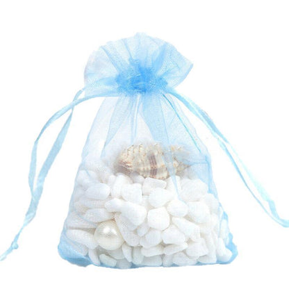 50PCS Organza Bag Sheer Bags Jewellery Wedding Candy Packaging Sheer Bags 13*18 cm - Lake Blue/50PCS
