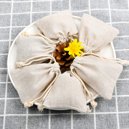 50pcs Double Canvas Drawstring Bag Cotton Pouch Gift Sachet Bags Muslin Reusable Tea Bag 2.75x4 Inch
