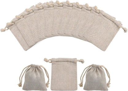 50pcs Double Canvas Drawstring Bag Cotton Pouch Gift Sachet Bags Muslin Reusable Tea Bag 2.75x4 Inch