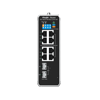 RG-NIS2100-8GT2SFP-HP 10-Port Cloud Managed Industrial Switch – 1 PoE++ Port, 7 PoE+ Ports, 2 SFP Uplinks, 90W PoE Output, Industrial-Grade