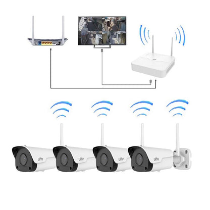 Uniview 4-Channel Wi-Fi CCTV Kit with 4 x 2MP Bullet Cameras + 1TB HDD – KIT/301-04LB-W/4*2122SR3-F40W-D