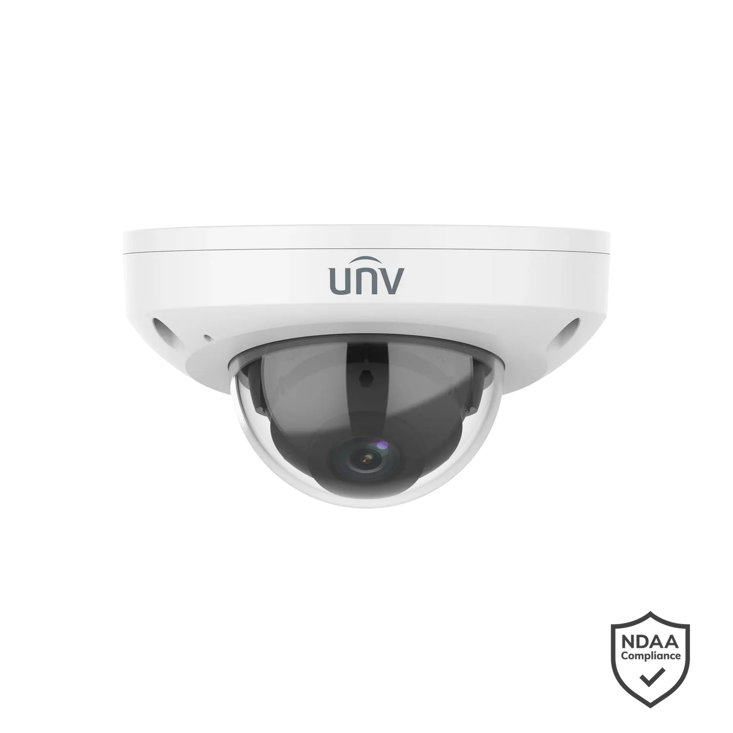 Uniview IPC318SB-ADF28K-I0 8MP LightHunter IR Fixed Mini Dome Network Camera 2.8mm, SD Card, WDR, 80m IR distance, Built-in Mic, Prime Series