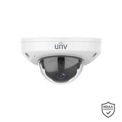 Uniview IPC318SB-ADF28K-I0 8MP LightHunter IR Fixed Mini Dome Network Camera 2.8mm, SD Card, WDR, 80m IR distance, Built-in Mic, Prime Series