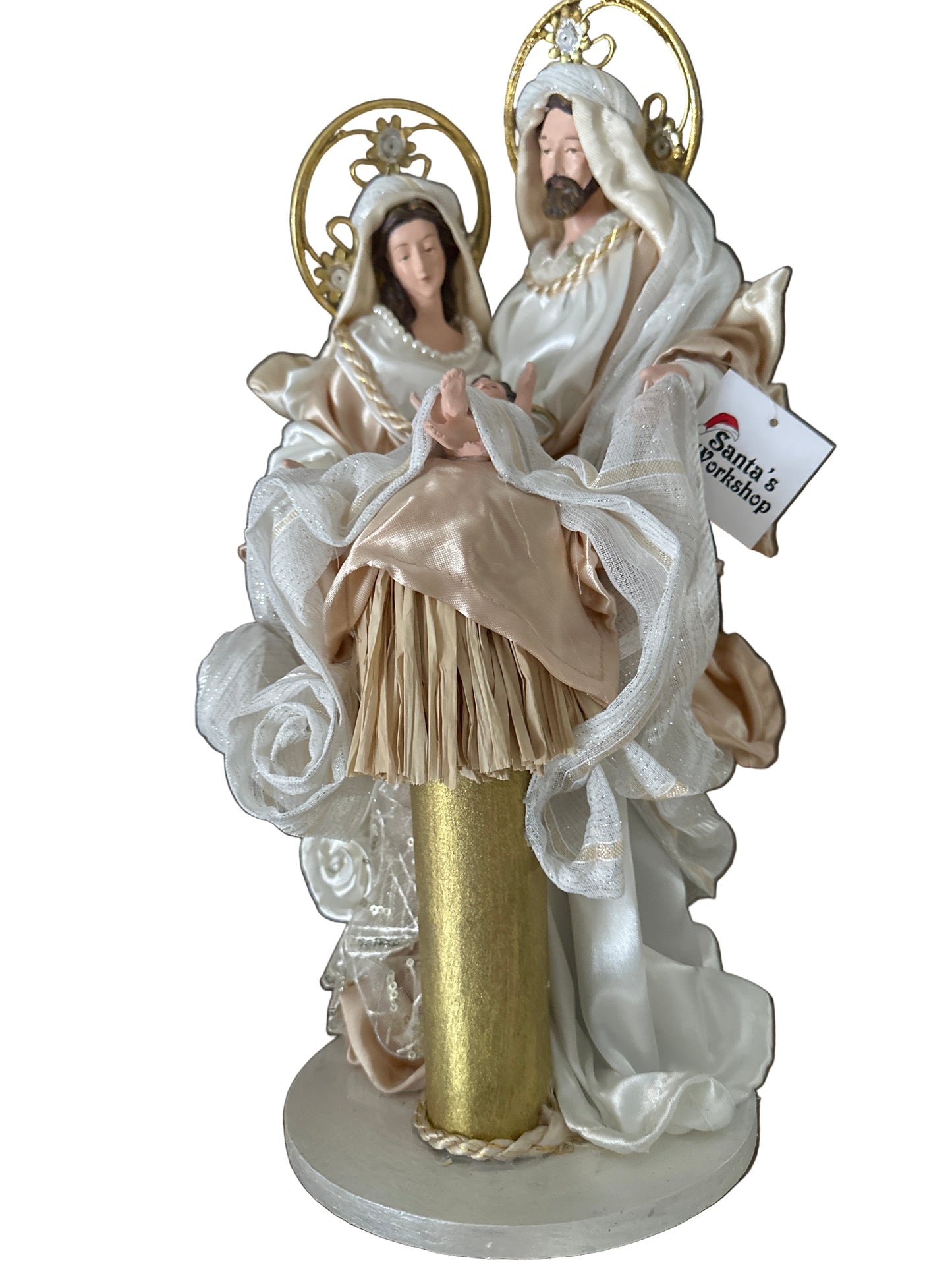14.75" (38CM) Handmade Christmas Nativity Set – Holy Family & 3 Wise Men Figurines, Religious Christian Home Decor, Nativity Scene Holiday Gifts