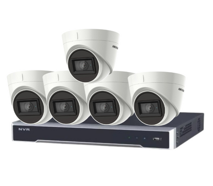 Hikvision 8-Camera 5MP Outdoor Surveillance Kit with 8-Channel PoE NVR and HDD – DS-2CE78H8T-IT3F + DS-7608NI-M2/8P