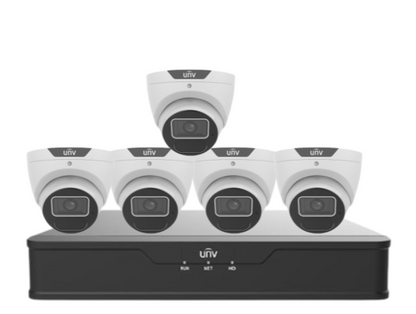 Uniview AcuTrack 6MP CCTV Kit with 8 Turret Cameras, 8-Channel NVR, AI Analytics, PoE & HDD | IPC3616SS-ADF28K-I1