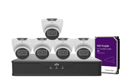 Uniview AcuTrack 6MP CCTV Kit with 8 Turret Cameras, 8-Channel NVR, AI Analytics, PoE & HDD | IPC3616SS-ADF28K-I1