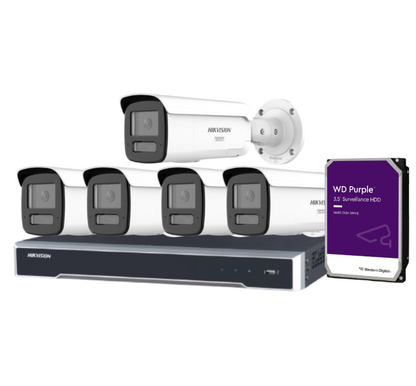 Hikvision 8-Camera 6MP Smart Hybrid Light CCTV Kit with 8CH NVR + HDD – DS-2CD2T67G3-LIS2UY & DS-7608NI-M2/8P